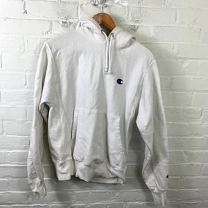 Champion Women's Pullover Hooded Sweater Regular Fit Long Sleeve White Size S